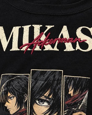 MIKASA ACKERMAN — Playera bordada OVERSIZED